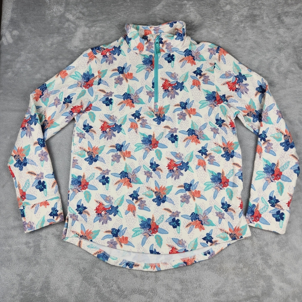 Vera Bradley Womens 1/4 Zip Pullover Floral Long Sleeve Size S Small